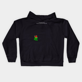 KERMIT IN THE VOID (white text) Kids Hoodie